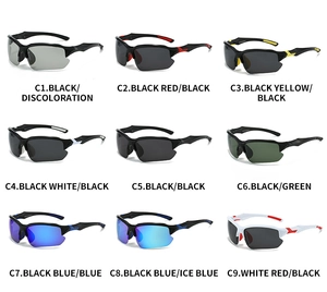 Grille de neuf options de couleurs pour lunettes de soleil de sport polarisées semi-cerclées