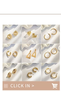 Close-up of nine vintage gold-plated earrings in geometric and woven textures