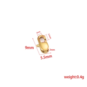 9mm gold 18K plated stainless steel lobster clasp jewelry connector with dimensions