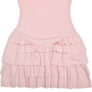 Détail du tissu côtelé rose montrant l'ourlet à trois couches de la mini robe