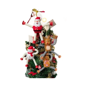 Christmas pop tubes toys set with Santa Reindeer Snowman and Gingerbread Man for tree decoration