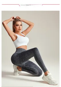 Vue latérale du legging de yoga sans couture taille haute avec effet galbant fessier