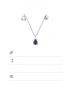 Halskette aus S925 Sterlingsilber mit lila tropfenförmigem Edelsteinanhänger für Waage