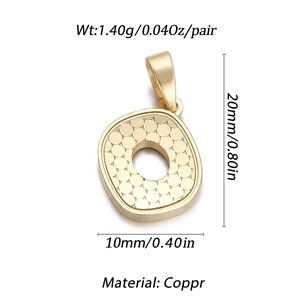 Minimalist gold square honeycomb pendant with dimensions and weight measurements
