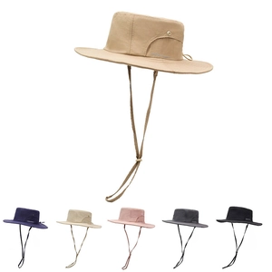 Unisex Outdoor Wide Brim Sun Bucket Hat UV Protection Quick Dry Breathable Fishing Hiking Boonie With Adjustable Chin Strap