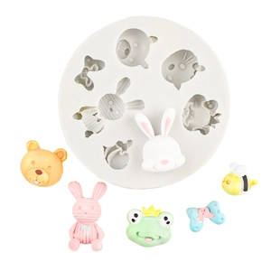 Moule en silicone 3D ours grenouille lapin pour chocolats et décorations faites main