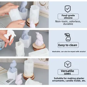 Detail of durable food-grade silicone mold for DIY Halloween skull candles and plaster