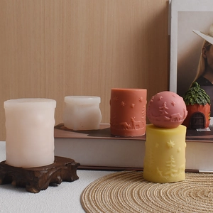 3D Christmas reindeer elk embossed sphere candle silicone mold for DIY holiday decor