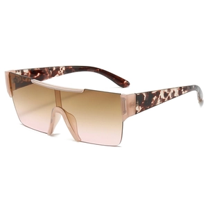 Oversized Shield Sunglasses Rimless One Piece PC Gradient Lens UV400 Protection Outdoor Fashion Trendy Eyewear Unisex