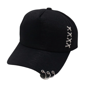 Casquette De Baseball En Coton Pour Femmes Avec Anneaux Métalliques Et Goujons En X Style Punk Streetwear Chapeau Soleil