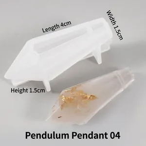 Dimensions détaillées du moule pour pendentif pendule en résine 4x1,5x1,5 cm