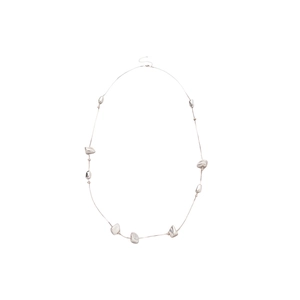 Minimalist Y2K irregular square twisted long necklace in silver finish for women