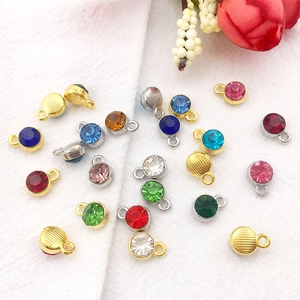 Golden and silver zodiac star stone alloy pendants with colorful crystal inlays