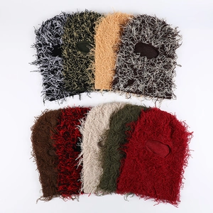 Colorful knitted Balaclava with tassels, thick winter ski masks in various solid colors