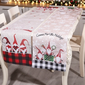Runner Da Tavola Gnomo Di Natale Lino Cotone Quadri Fiocco Di Neve Decorazione Tavola Festa Stile Rustico Nordico