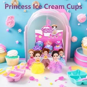 GELATO Princess scented doll set with 6 colorful princess figurines in mesh gowns