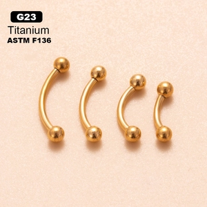 G23 Titanium Eyebrow Piercing Stud Curved Barbell ASTM F136 Threaded Screw Ball End Minimalist Body Jewelry Accessory