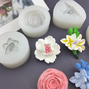 Moules en silicone en forme de fleurs pour bougies et savons artisanaux DIY roses