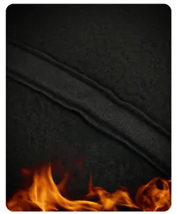 Macro detail of thick black fleece lining with thermal heat retention for winter sports cap