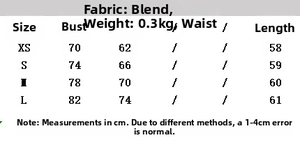Detailed size chart for the slim fit velvet lace dress showing XS to L measurements