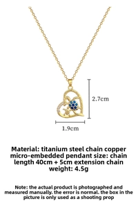 Detailed specs of turtle heart necklace with dimensions and stainless steel chain