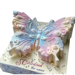 3D vlinder siliconen mal voor DIY mousse cake en handgemaakte geurkaars met parels