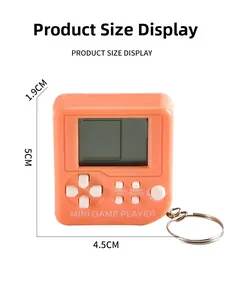 Mini retro puzzle game console dimensions measuring 4.5cm width by 5cm height and 1.9cm depth