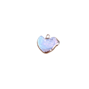 Baroque heart pearl pendant with gold plating for handmade DIY jewelry making