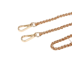 Polished gold metal chain strap for women's handbag with secure lobster clasps
