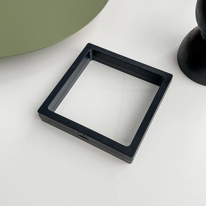 Black square PE film floating jewelry display box for anti-oxidation earrings and rings