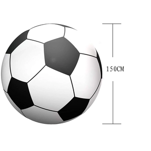 Large 150CM inflatable beach soccer ball with classic black and white panel design