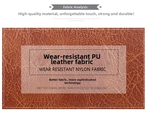 Close-up of durable brown lychee grain PU leather fabric for men's business shoulder bag