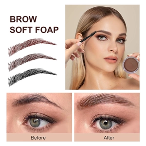 Three-color brow soap kit with styling brush for natural-looking three-dimensional eyebrows