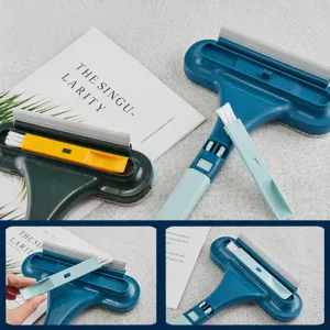 Window screen cleaning brush glass squeegee dual-use household net mesh cleaner tool.