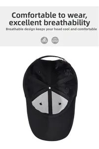 Detail showing the internal six-panel structure and breathable lining of the baseball cap