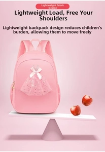 Close-up of lightweight pink ballet dance bag for girls showing its weight on a scale