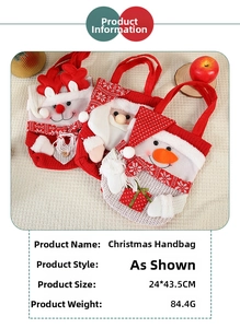 Detailed view of Christmas gift bags with 3D Santa, Reindeer and Snowman plush designs