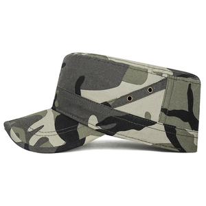 Berretto militare classico a testa piatta in tela mimetica jungle resistente