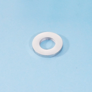 Polished silver stainless steel flat circular washer with center hole for DIY jewelry