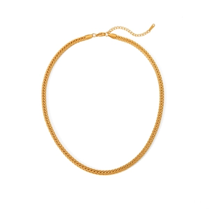 18K gold-plated S925 sterling silver braided chain necklace with lobster clasp