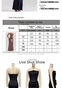 Guide des tailles détaillé pour robe bustier rouge sirène montrant les mesures S à XL