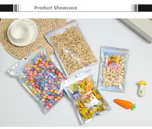 Holographic laser resealable bags in various sizes for jewelry and food storage