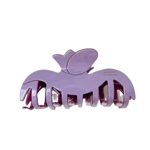 Elegante pinza per capelli a tulipano viola in acetato con design floreale per acconciature