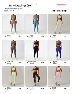 Grille de neuf couleurs pour l'ensemble de yoga asymétrique et le legging de sport