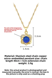 Detail of temperature-sensitive heart pendant with size dimensions 2.2x1.4cm
