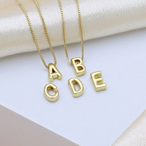 18k gold plated 26 initial letter necklace with box chain for women minimalist style