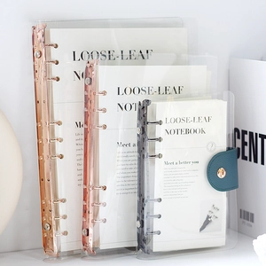 Transparent Pvc Student Notebook 6-Hole Loose-Leaf Removable B5/A5 Diary High Aesthetic Value Simple Design