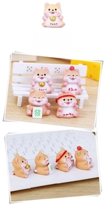 Miniature Shiba Inu resin figurines for car interior and desk decor in various poses