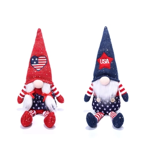 Patriotic USA Independence Day gnomes with stars and stripes theme on white background