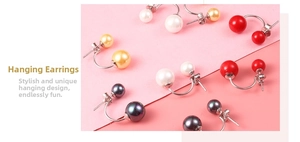 Detailed macro view of S925 silver multi-wear pearl earrings in four elegant colors